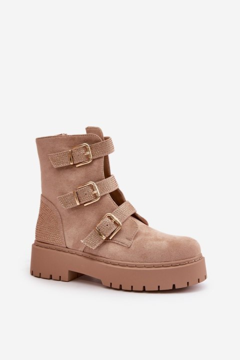 Botki Model Tiaeliana HB-276 Beige - Step in style Botki Model Tiaeliana HB-276 Beige - Step in style