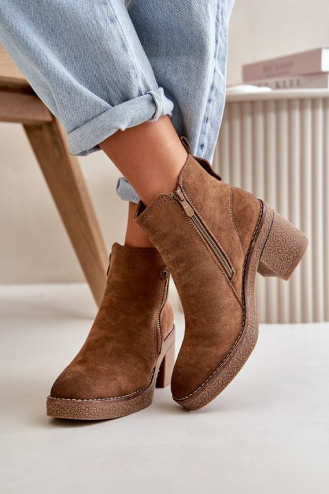Botki Model Velarilla KE221 Brown - Step in style Botki Model Velarilla KE221 Brown - Step in style