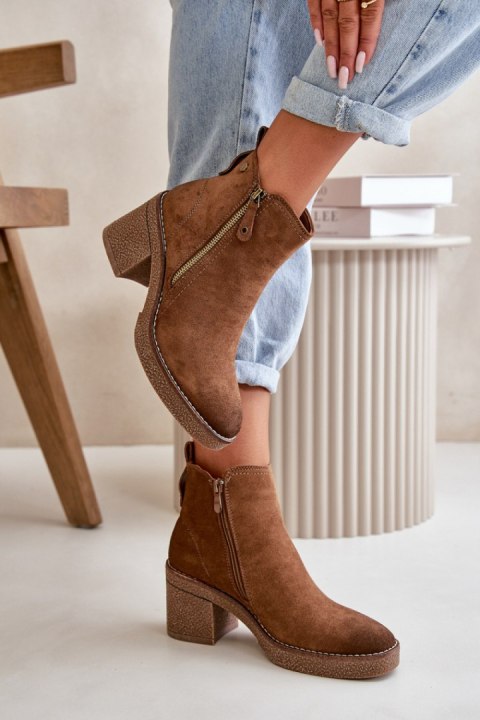 Botki Model Velarilla KE221 Brown - Step in style Botki Model Velarilla KE221 Brown - Step in style