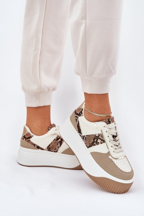 Buty Sportowe Model Telanila PL360 Beige Wzór - Step in style Buty Sportowe Model Telanila PL360 Beige Wzór - Step in style