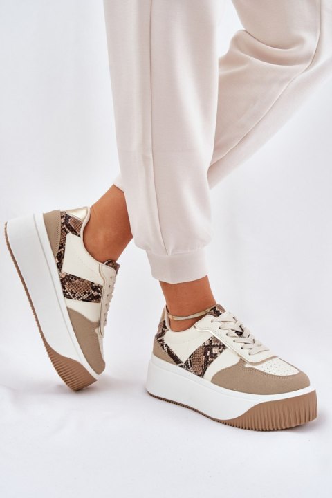Buty Sportowe Model Telanila PL360 Beige Wzór - Step in style Buty Sportowe Model Telanila PL360 Beige Wzór - Step in style