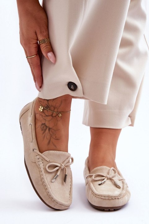 Mokasyny Model Si Passione FT246 Beige - Step in style Mokasyny Model Si Passione FT246 Beige - Step in style