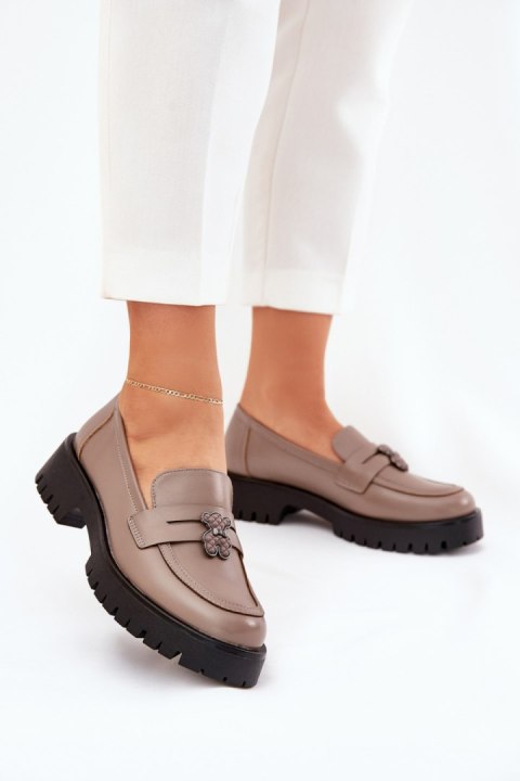 Mokasyny Model Vinceza 18109 Beige - Step in style Mokasyny Model Vinceza 18109 Beige - Step in style