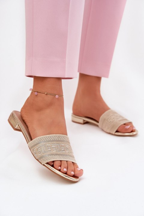 Sandał Klapki Model Fexxy 8076 Gold - Step in style Sandał Klapki Model Fexxy 8076 Gold - Step in style