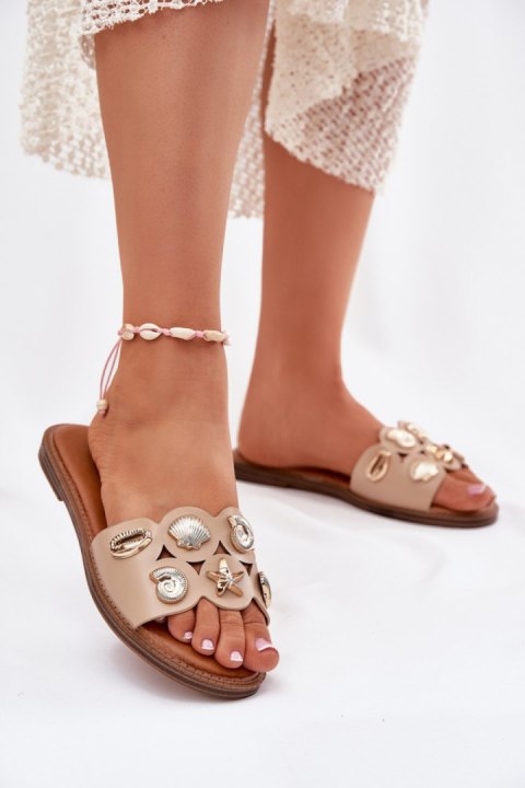 Sandał Klapki Model Nalothiel C15-2 Beige - Step in style Sandał Klapki Model Nalothiel C15-2 Beige - Step in style