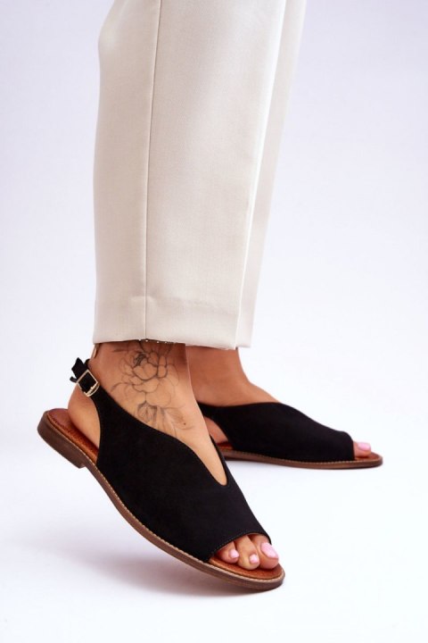 Sandały Model Lewski Shoes 3220/X Black Zamsz - Step in style Sandały Model Lewski Shoes 3220/X Black Zamsz - Step in style