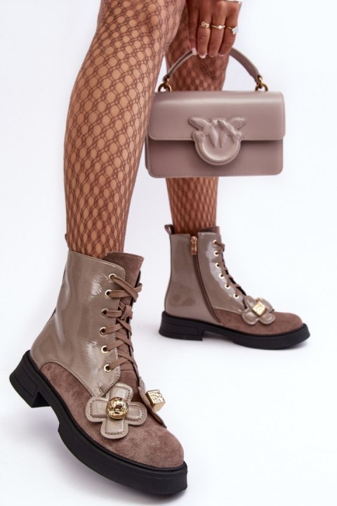Botki Model DA MR870-76 Grey/Brown - Step in style Botki Model DA MR870-76 Grey/Brown - Step in style