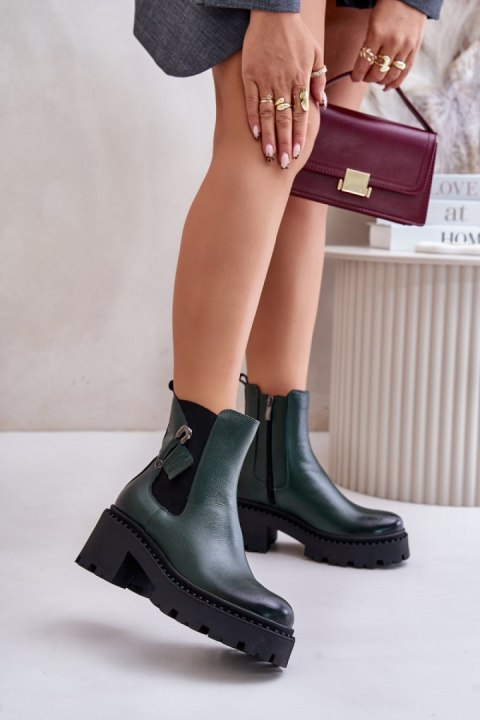 Botki Model Zazoo 60490 Dark Green - Step in style Botki Model Zazoo 60490 Dark Green - Step in style