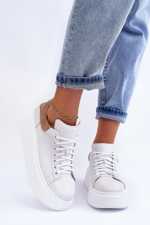 Buty Sportowe Model Lemar 10150 White/Capppuccino - Step in style Buty Sportowe Model Lemar 10150 White/Capppuccino - Step in style