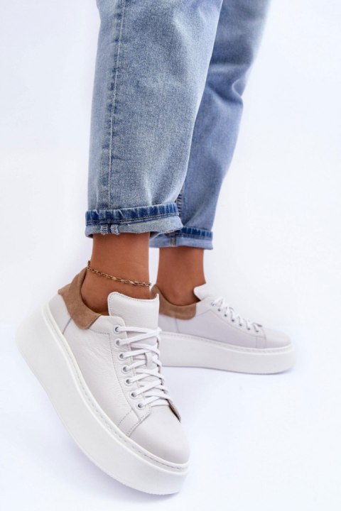 Buty Sportowe Model Lemar 10150 White/Capppuccino - Step in style Buty Sportowe Model Lemar 10150 White/Capppuccino - Step in style