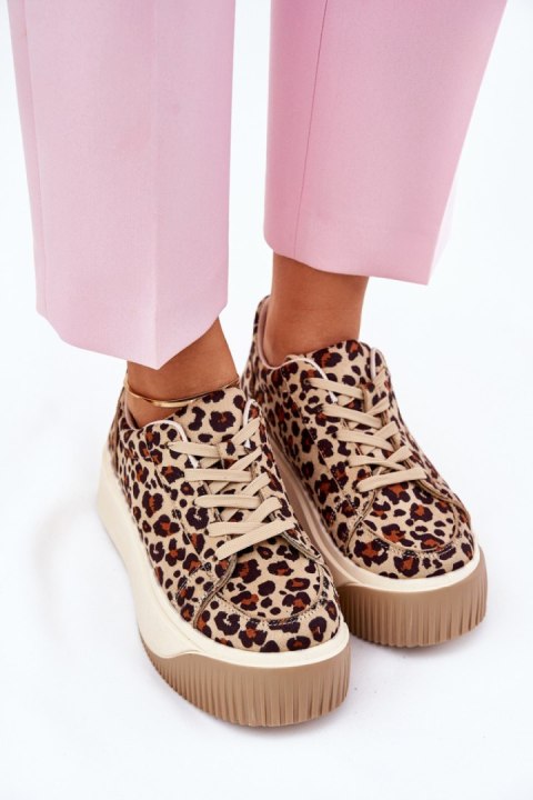 Buty Sportowe Model Tirvanis PL358 Brown Panterka - Step in style Buty Sportowe Model Tirvanis PL358 Brown Panterka - Step in style