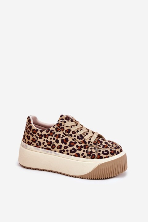 Buty Sportowe Model Tirvanis PL358 Brown Panterka - Step in style Buty Sportowe Model Tirvanis PL358 Brown Panterka - Step in style
