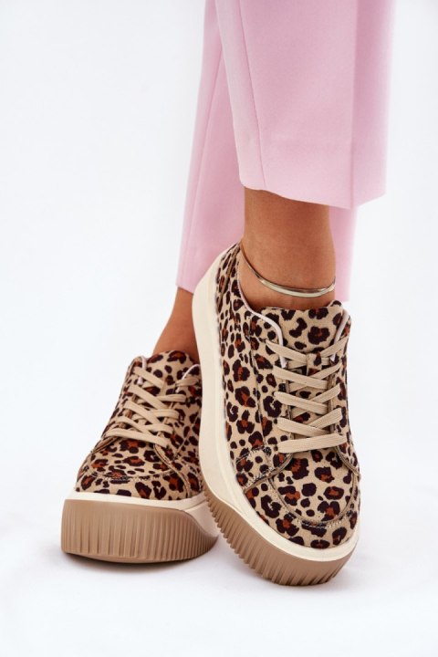 Buty Sportowe Model Tirvanis PL358 Brown Panterka - Step in style Buty Sportowe Model Tirvanis PL358 Brown Panterka - Step in style