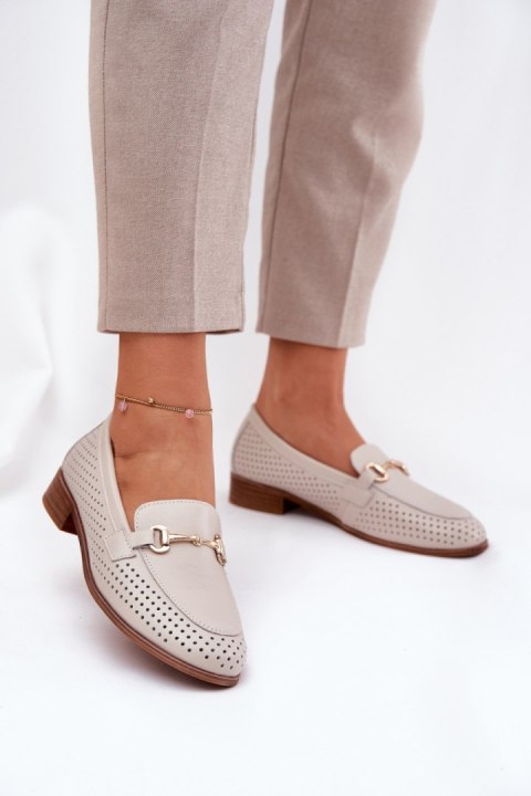 Mokasyny Model S.Barski LR51-588 Beige - Step in style Mokasyny Model S.Barski LR51-588 Beige - Step in style