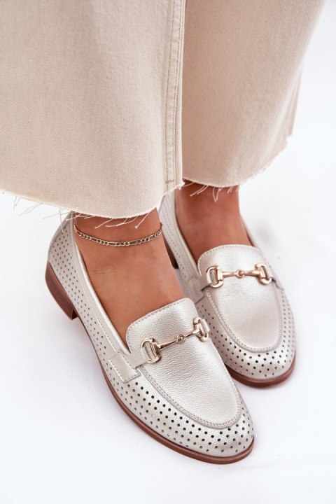 Mokasyny Model S.Barski LR51-594 Silver - Step in style Mokasyny Model S.Barski LR51-594 Silver - Step in style