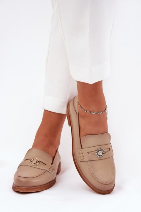 Mokasyny Model Vinceza 18100 Beige - Step in style Mokasyny Model Vinceza 18100 Beige - Step in style