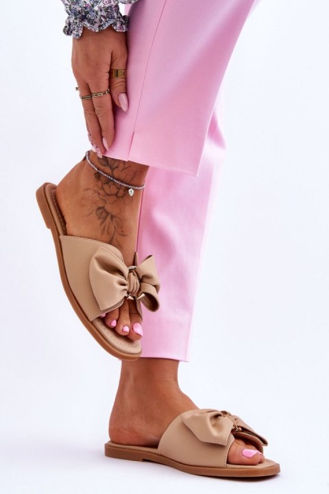 Sandał Klapki Model Becky 23SD35-5479 Beige - Step in style Sandał Klapki Model Becky 23SD35-5479 Beige - Step in style