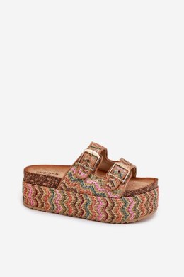 Sandał Klapki Model Eradriana SS-166 Multicolor Camel - Step in style