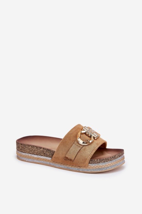 Sandał Klapki Model Rilirea M339 Camel - Step in style Sandał Klapki Model Rilirea M339 Camel - Step in style