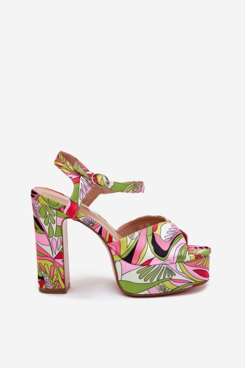 Sandały Model Slaria L2837 Pink/Green - Step in style Sandały Model Slaria L2837 Pink/Green - Step in style
