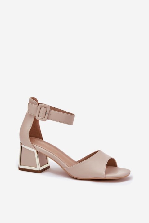 Sandały Model Zennia 25SD35-8750 Beige Skóra - Step in style Sandały Model Zennia 25SD35-8750 Beige Skóra - Step in style