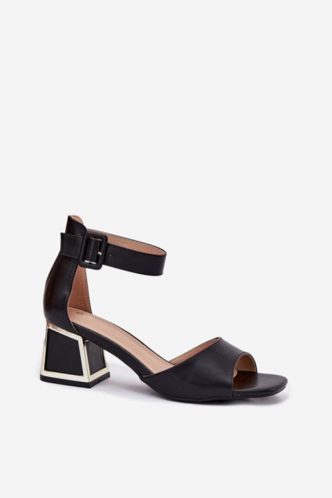 Sandały Model Zennia 25SD35-8750 Black Skóra - Step in style Sandały Model Zennia 25SD35-8750 Black Skóra - Step in style