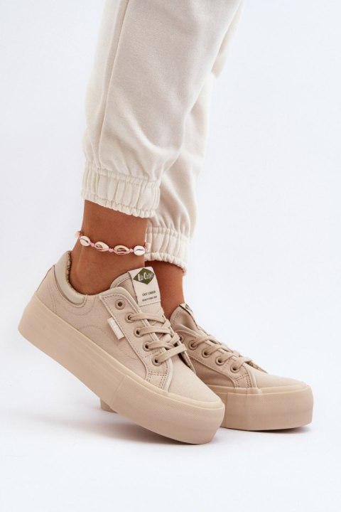 Trampki Model Lee Cooper LCW-24-31-2181 Beige - Step in style Trampki Model Lee Cooper LCW-24-31-2181 Beige - Step in style