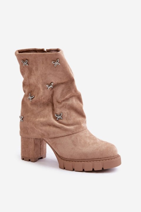 Botki Model Esadora 168-581 Beige - Step in style Botki Model Esadora 168-581 Beige - Step in style