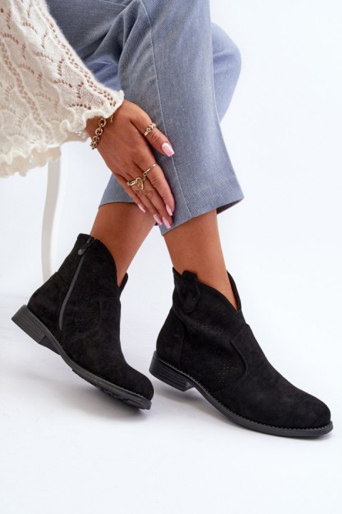 Botki Model S.Barski HY66-151 Black - Step in style Botki Model S.Barski HY66-151 Black - Step in style