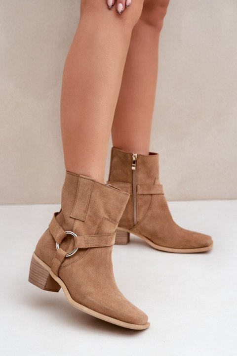 Botki Model Zazoo 3444/2 Beige Zamsz - Step in style Botki Model Zazoo 3444/2 Beige Zamsz - Step in style