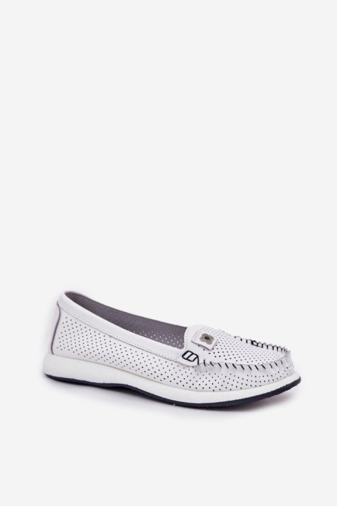Mokasyny Model S.Barski LR51-673 White - Step in style Mokasyny Model S.Barski LR51-673 White - Step in style