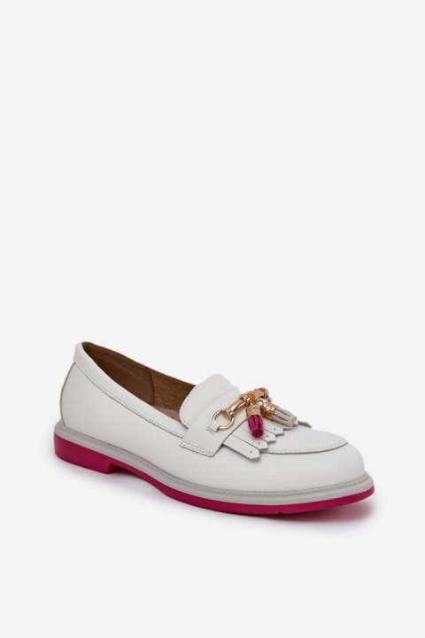 Mokasyny Model S.Barski LR51-768 White - Step in style Mokasyny Model S.Barski LR51-768 White - Step in style