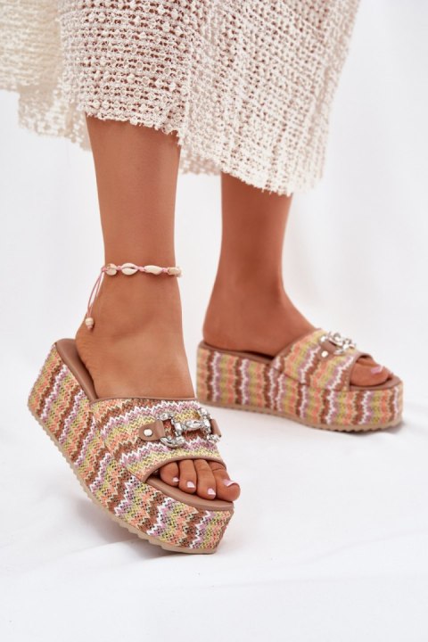 Sandał Klapki Model Isolene 55-A08 Multicolor Camel - Step in style Sandał Klapki Model Isolene 55-A08 Multicolor Camel - Step in style