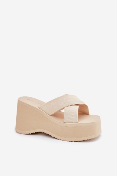 Sandał Klapki Model Sevolee 3773 Beige - Step in style Sandał Klapki Model Sevolee 3773 Beige - Step in style