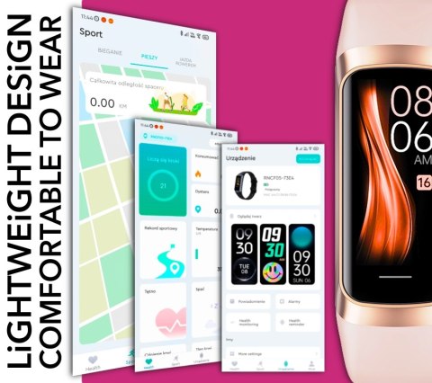Smartband Damski RUBICON RNCF05 Rose Gold/Berry SMARUB214 Smartband Damski RUBICON RNCF05 Rose Gold/Berry SMARUB214