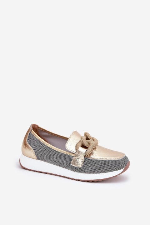Mokasyny Model DA LR51-966 Gold - Step in style Mokasyny Model DA LR51-966 Gold - Step in style