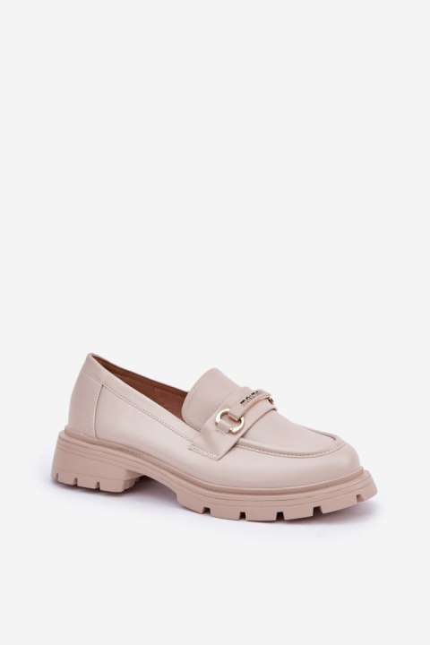 Mokasyny Model Savethira CM06P Beige - Step in style Mokasyny Model Savethira CM06P Beige - Step in style