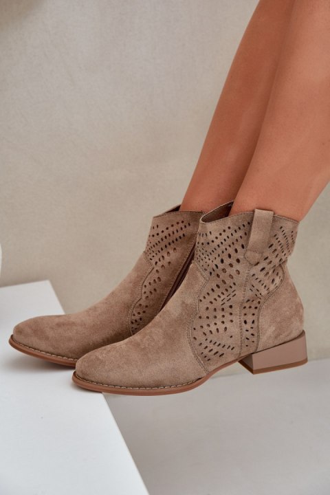 Botki Model Neliawen ASA197-30 Beige - Step in style Botki Model Neliawen ASA197-30 Beige - Step in style