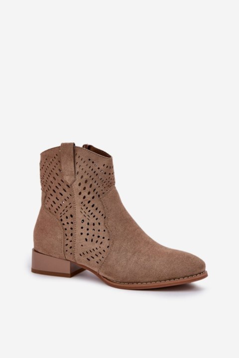 Botki Model Neliawen ASA197-30 Beige - Step in style Botki Model Neliawen ASA197-30 Beige - Step in style