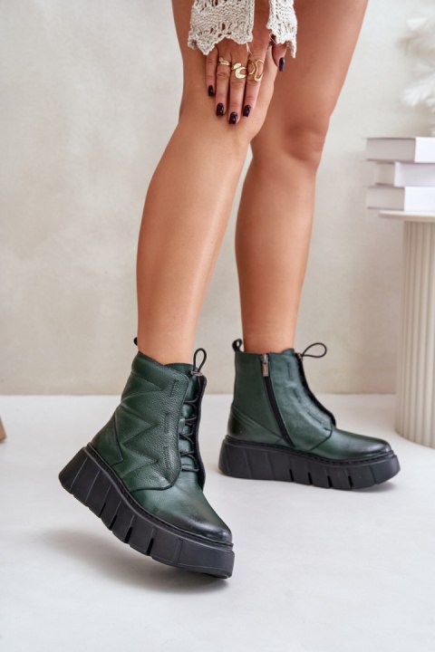 Botki Model Zazoo 60472 Dark Green - Step in style Botki Model Zazoo 60472 Dark Green - Step in style