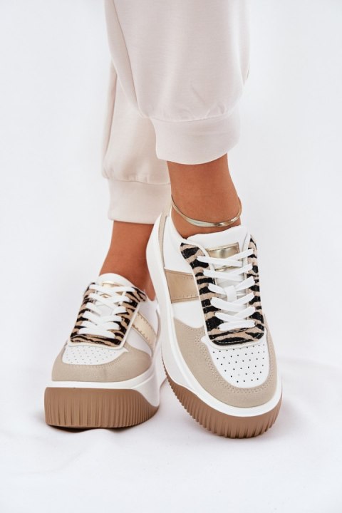 Buty Sportowe Model Telanila PL360 Beige/Gold Wzór - Step in style Buty Sportowe Model Telanila PL360 Beige/Gold Wzór - Step in style