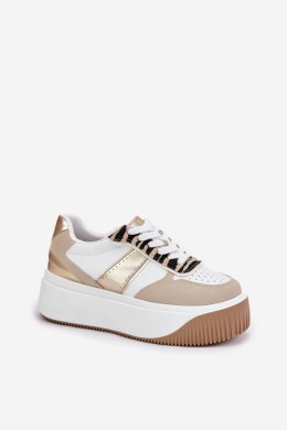 Buty Sportowe Model Telanila PL360 Beige/Gold Wzór - Step in style