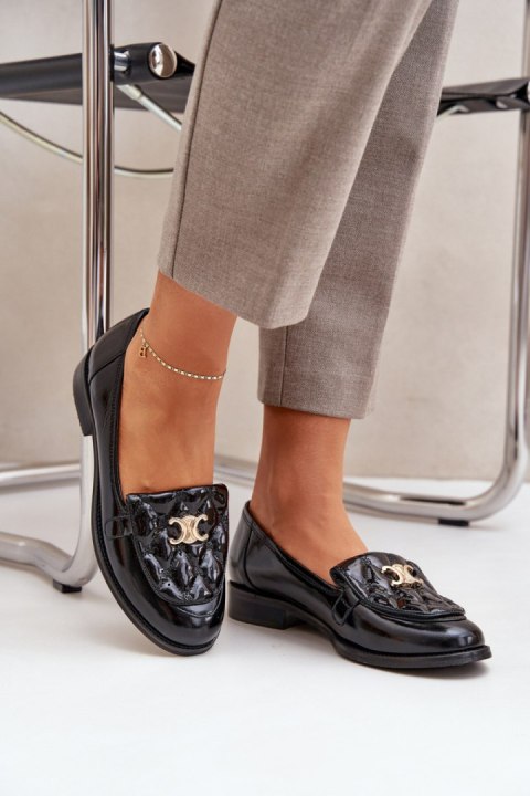 Mokasyny Model Laura Messi 2927 Black - Step in style Mokasyny Model Laura Messi 2927 Black - Step in style
