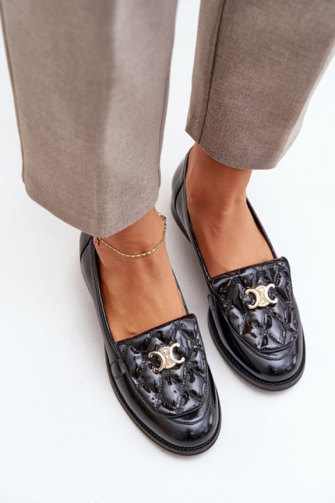 Mokasyny Model Laura Messi 2927 Black - Step in style Mokasyny Model Laura Messi 2927 Black - Step in style