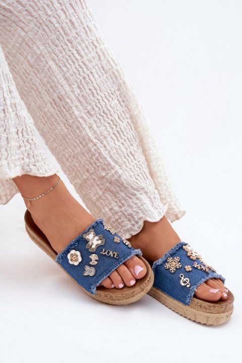 Sandał Klapki Model Rigasta M536 Navy - Step in style Sandał Klapki Model Rigasta M536 Navy - Step in style