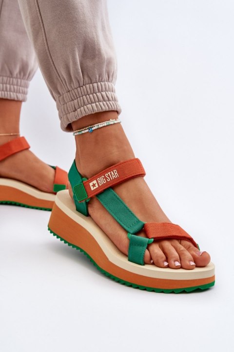 Sandały Model Big Star NN274A053 Green/Orange - Step in style Sandały Model Big Star NN274A053 Green/Orange - Step in style