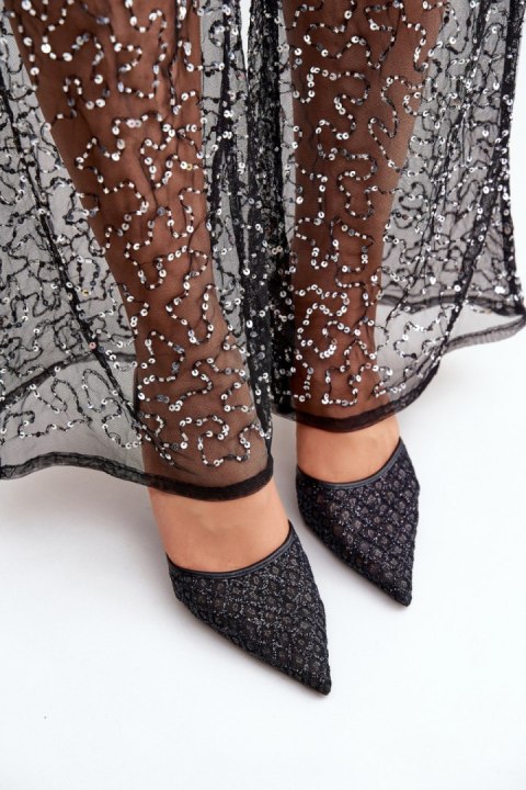 Szpilki Model Berilae B1639-202 Black Brokat - Step in style Szpilki Model Berilae B1639-202 Black Brokat - Step in style