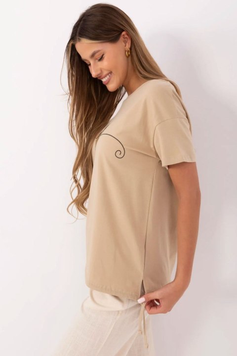 T-shirt Damski Model CLM-TS-1017.03 Camel - Factory Price T-shirt Damski Model CLM-TS-1017.03 Camel - Factory Price