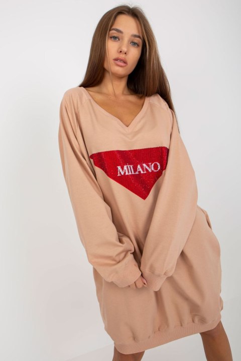 Bluza Damska Model VI-BL-3113.73P Dark Beige - Factory Price Bluza Damska Model VI-BL-3113.73P Dark Beige - Factory Price
