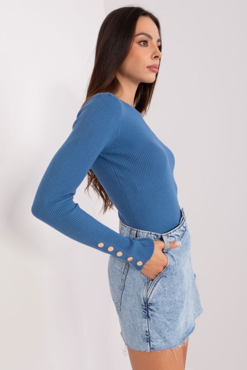 Sweter Damski Model PM-SW-PM685.39P Dark Blue - Factory Price Sweter Damski Model PM-SW-PM685.39P Dark Blue - Factory Price